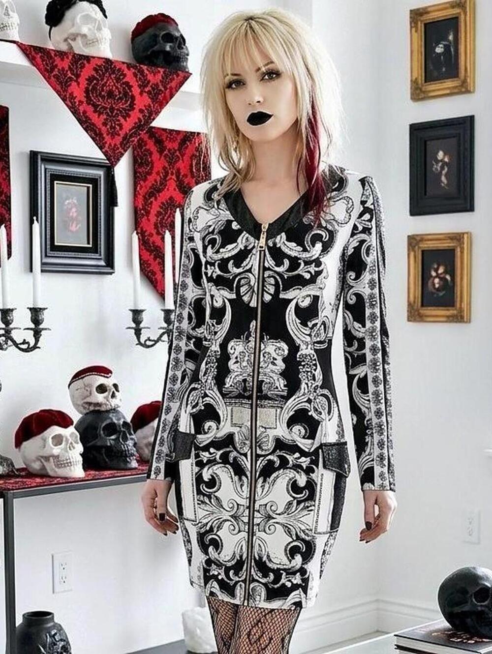 Women's Black and White Dress